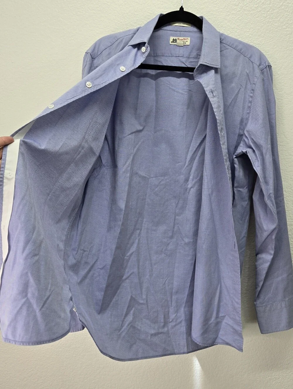J.Crew Button Down Mens L Blue Thomas Mason Slim Fit 44174 Long Sleeve Oxford